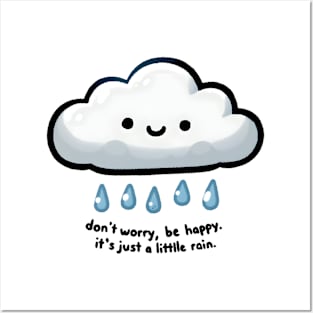 Happy Cloud Embracing the Rain Posters and Art